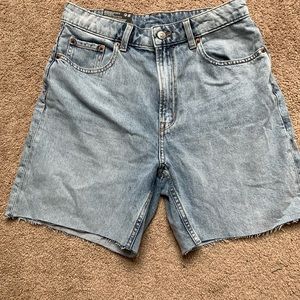 H&M Light Wash High Waist Bermuda Shorts